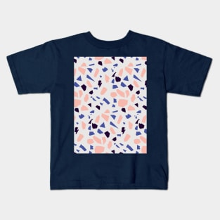 Pink And Blue Terrazzo Kids T-Shirt